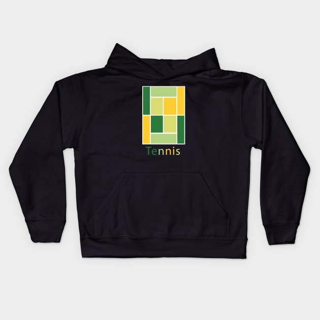 TENNIS COURT PALETTE Kids Hoodie by King Chris